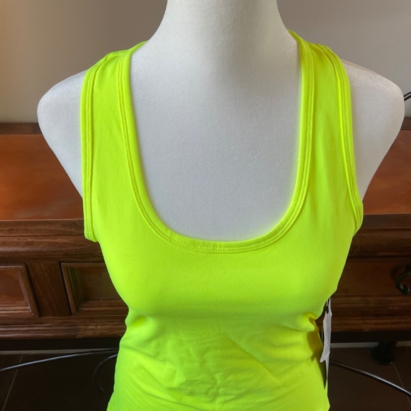 90 Degree by Reflex Racer-Back Sleeveless Workout Top Fluorescent Yellow Size M - Picture 2 of 11